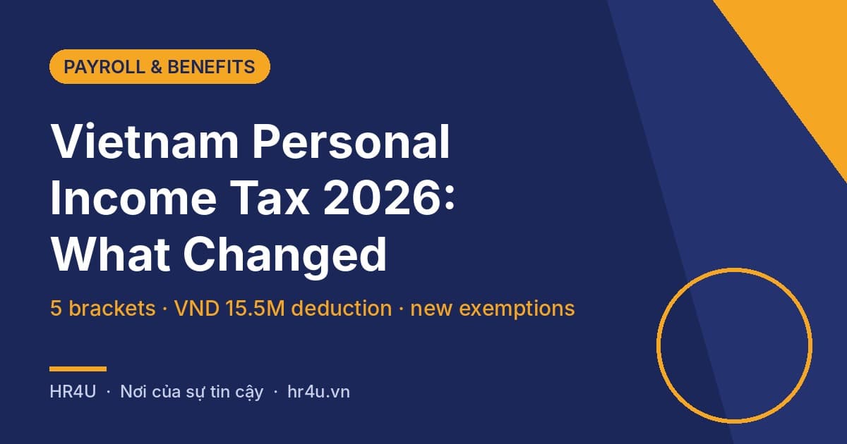 Cover image: Vietnam Personal Income Tax 2026 - what changed, HR4U Payroll & Benefits